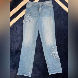 Pacsun Dad Jeans with Flower Appliqué Design! LIKE NEW